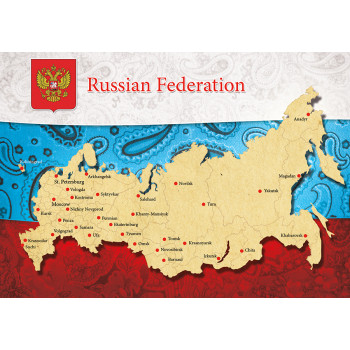 Карта России (с флагом)