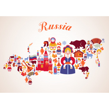 Карта Russia (символы России)