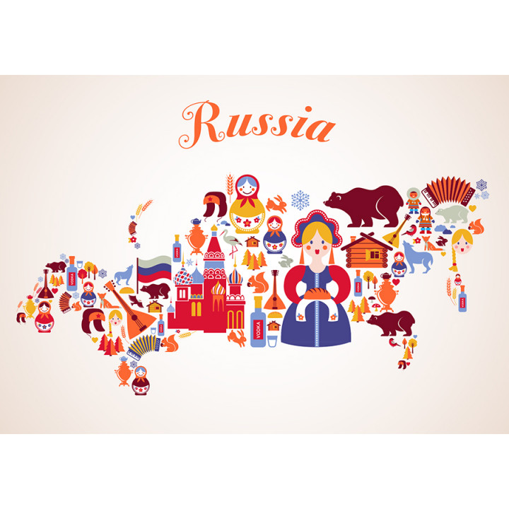 Map of Russia (symbols)