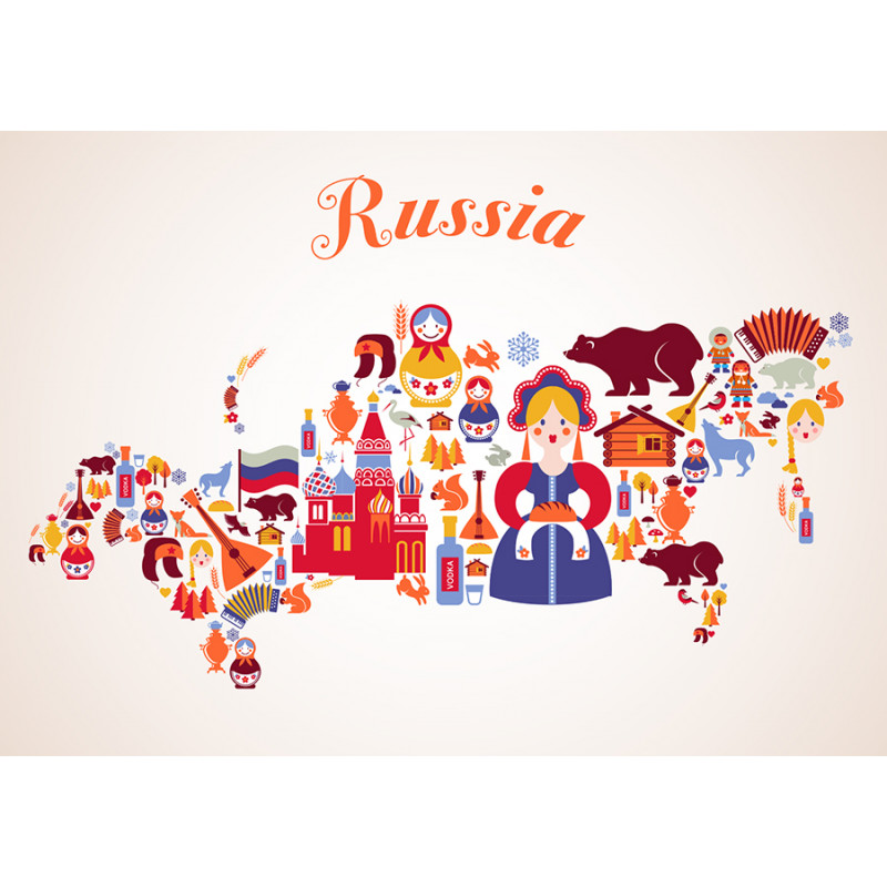 Map of Russia (symbols)