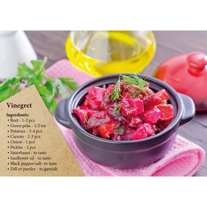 Postcard-recipe Vinegret (recipe in English)