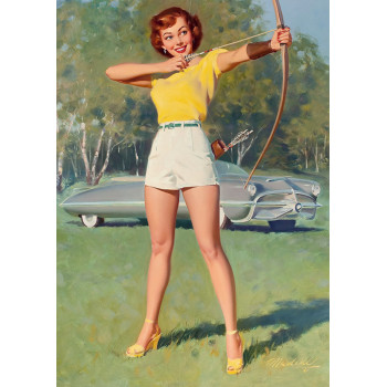Pin Up. Bow and arrows