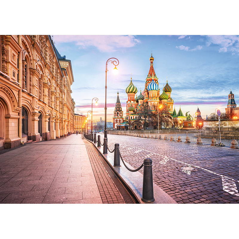 Sunrise at Saint Basil's Cathedral in Moscow