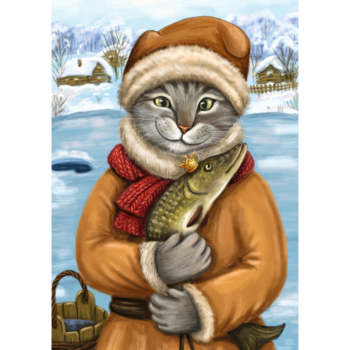 Котик со щукой