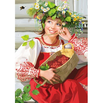 Девушка с лукошком