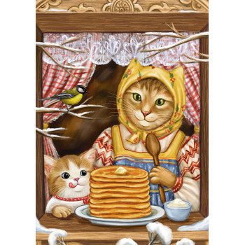 Котенок и блинчики