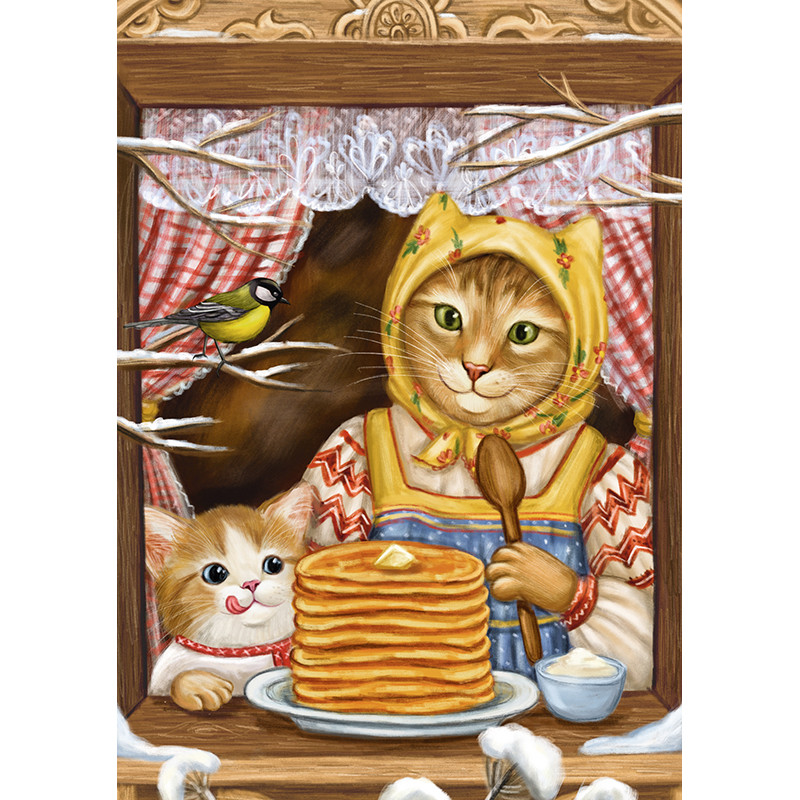 Kitten and pancakes