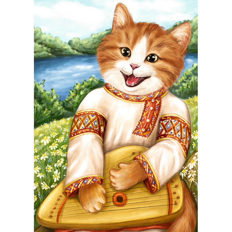 Cat with gusli