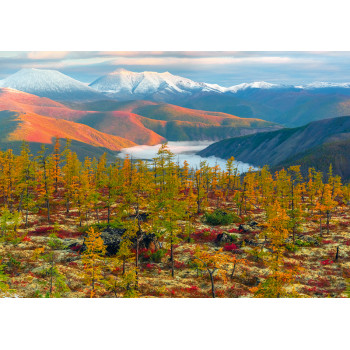 Осенний вид на долину Индигирки, Якутия