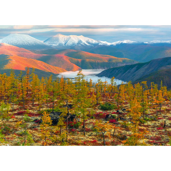 Осенний вид на долину Индигирки, Якутия