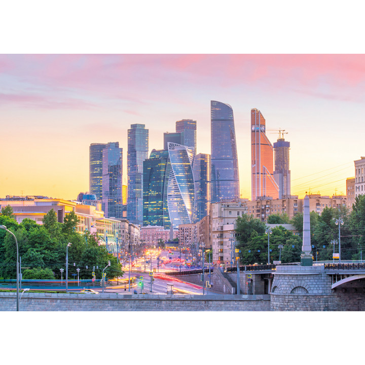 Moscow City at sunset