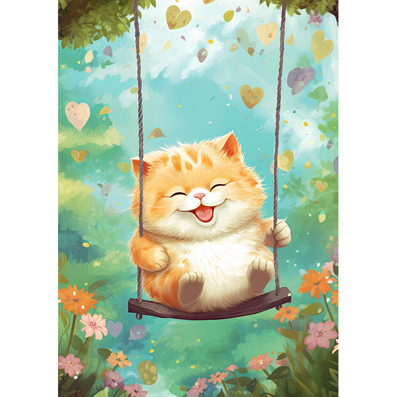 Cat on swings