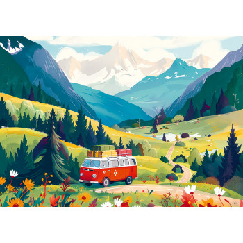 Bus in the mountains