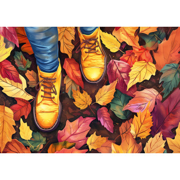 Boots and leaves