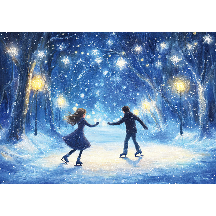 Winter evening at the ice rink
