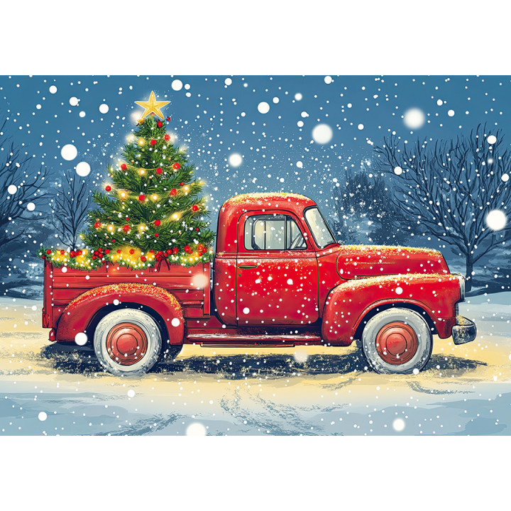 Truck with Christmas tree