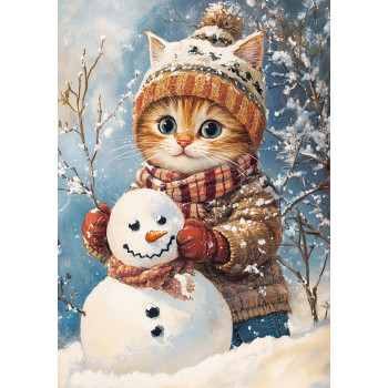 Котик и снеговик