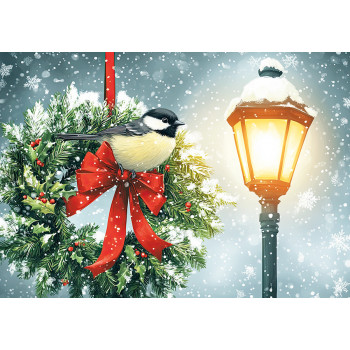 Titmouse on a wreath