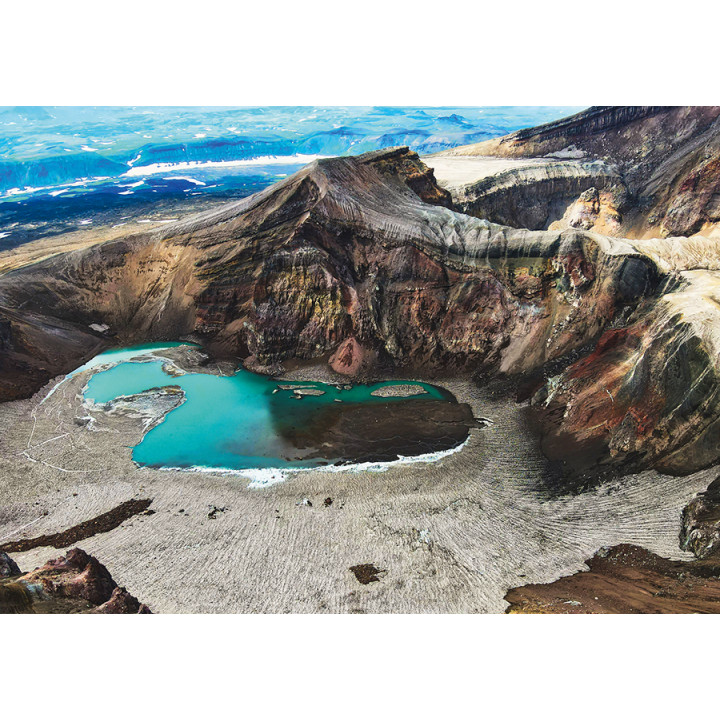 Lake in the crater of Gorely volcano, Kamchatka