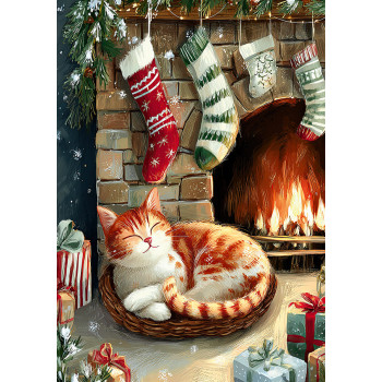 Котик у камина