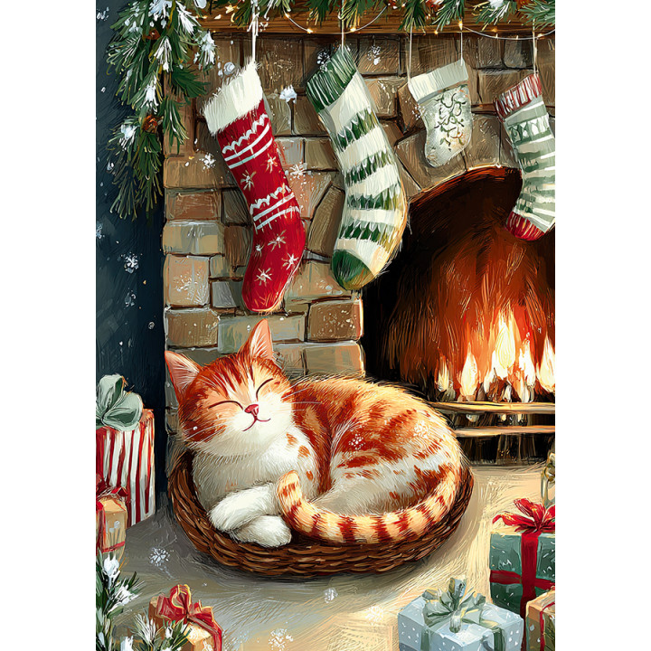 Котик у камина