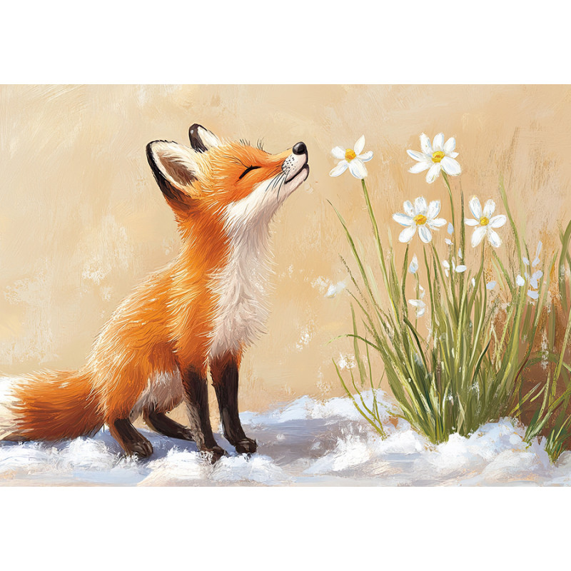 Little fox and spring