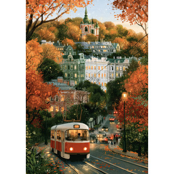 Tram in the city