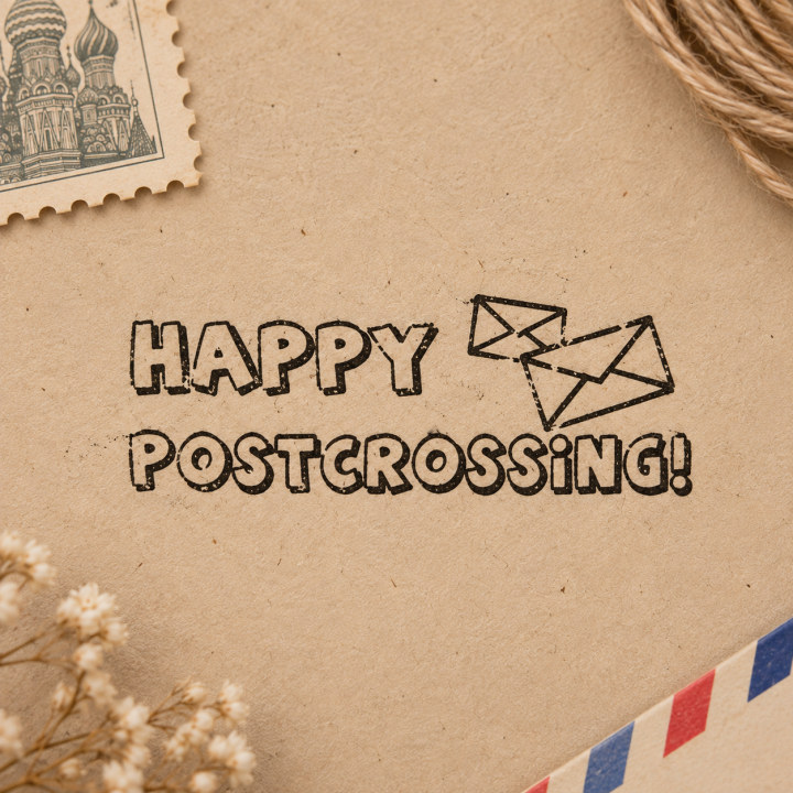 Штамп Happy Postcrossing #1 (20*45 мм)
