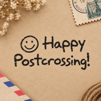 Штамп Happy Postcrossing #2 (20*45 мм)
